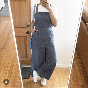 J. Crew Blue Striped Jumpsuit
